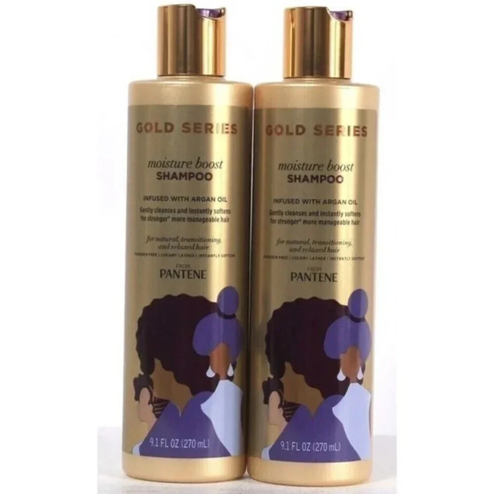 Pantene Gold Series Moisture Boost‎ Shampoo 9.1 oz Two Bottles New​​​